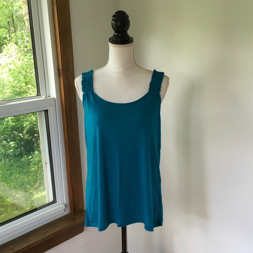 Large Loft Bright Turquoise Blue Tank Top